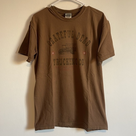 Grateful Dead Band T-Shirt Medium Brown Liquid Blue Repro Trucking Co Hippie - Picture 1 of 11